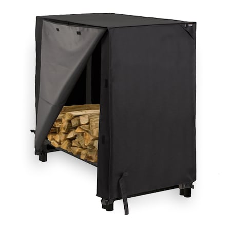 Modern Leisure Monterey 4ft Log Rack Cover, 48 in. L x 24 in. W x 42 in. H, Black 3033